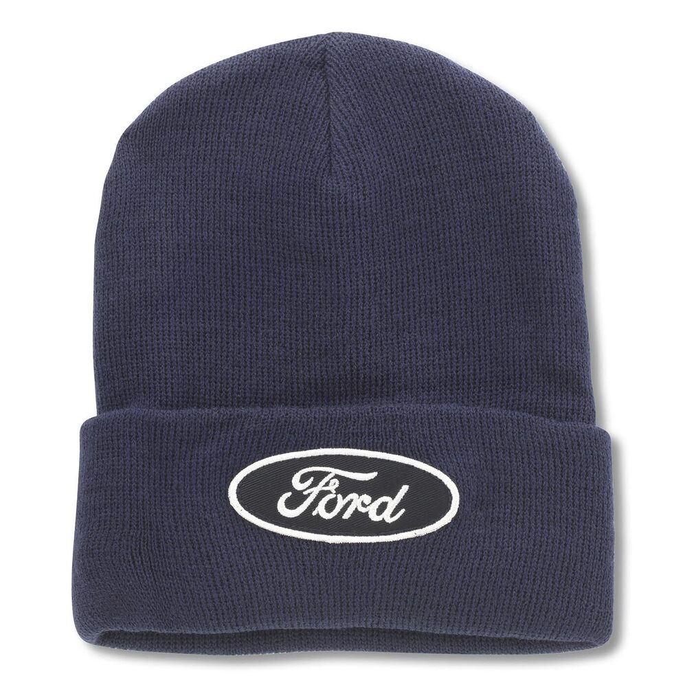 8280 Ford Motor Company Cuffed Knit Beanie, Navy, One Size Fits Most Navy